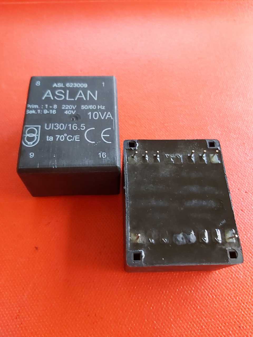 Aslan Trafo 1x40V Trafo (ASL623009) (Prim:1-8 Sek1:9-16) 10VA