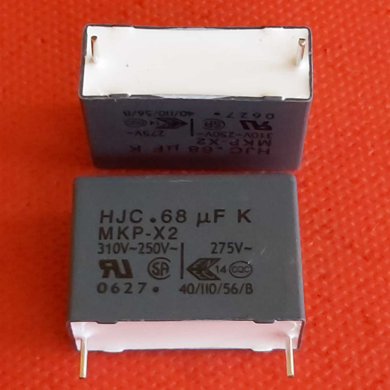 680nF 275VX2 Polyester Kondansatör (Pin Aralığı:22.5mm) (Uzunluk 25mm, Kalınlık 9mm, Yükseklik 12 mm)