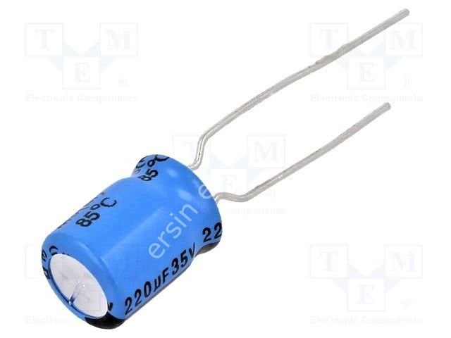 220uF 35V  Elektrolitik Kondansatör (8mmx9mm) (Vishay)