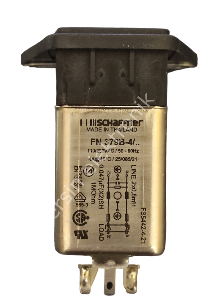 (4A) EMI FILTER FN379B-4/  4A 100V/ 120V/ 220V/ 240V AC Power Line Filter (Sigortalı) (ayarlı) (SCHAFFNER)