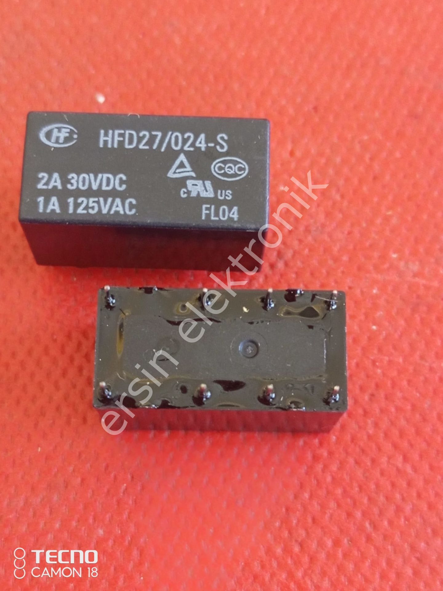 HFD27/02-S 24V ÇİFT KONTAK TELEFON  RÖLESİ