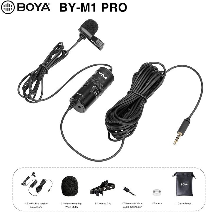 BOYA BY-M1 PRO KABLOLU YAKA MIKROFONU