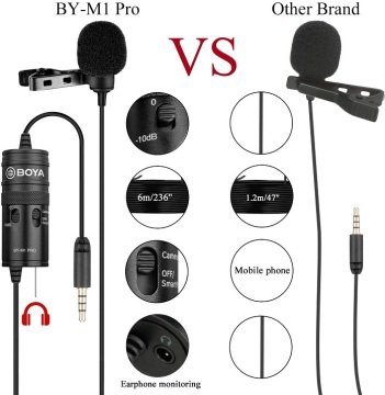 BOYA BY-M1 PRO KABLOLU YAKA MIKROFONU