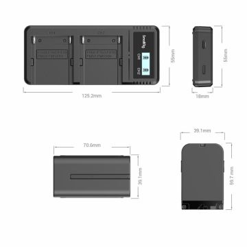 SmallRig 4086 NP-F970 Çiffli Şarj Cihazı