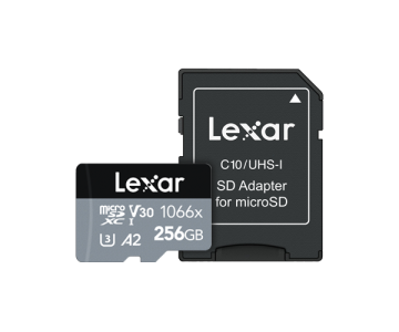 LEXAR 256GB MICRO SDXC 1066X UHS-I 160MB READ/120MB WRITE MEMORY CARD