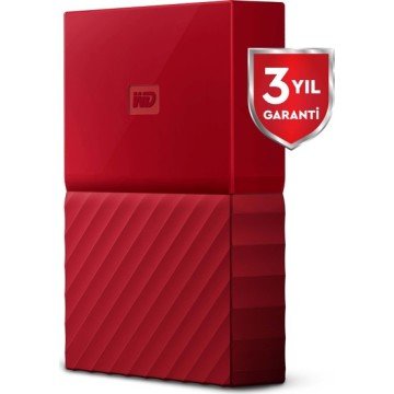 WD 4TB MY PASSPORT  USB 3.0 GÜVENLİ TAŞINABİLİR HARDDISK (KIRMIZI)RED