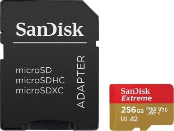 SANDISK 256GB 160MB EXTREME MICROSDXC UHS-I HAFIZA KARTI+ADAPTER  C10, U3, V30, 4K, A2