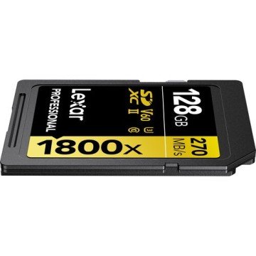 LEXAR PROF 128GB 1800X  SDXC UHS-II 270MB/s read 180MB/s write C10 V60 U3