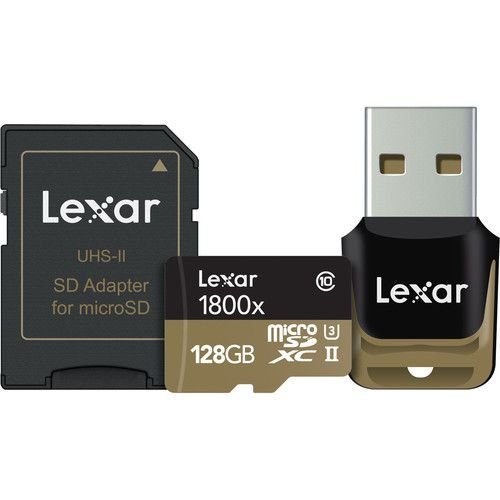 LEXAR 128GB MICRO 1800X+UHSII KART OKUYUCU