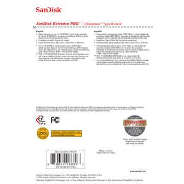 SANDISK 128GB CFEXPRESS  EXTREME PRO KART