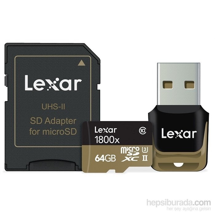 LEXAR 64GB MICRO 1800X+UHSII KART OKUYUCU