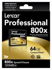 LEXAR 64GB COMPACT FLASH 800X 12O MB/SN PROFESSIONAL KART