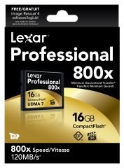 LEXAR 16GB COMPACT FLASH 800X 12O MB/SN PROFESSIONAL KART