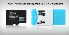 Team 16 Gb Micro SDHC Kart Class 10+Usb Adaptör (TMMSD16GC10U)
