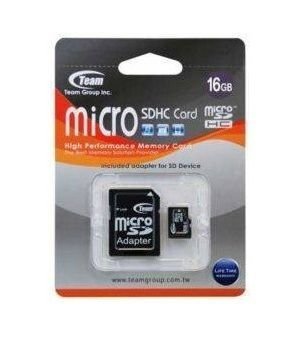 Team 16 Gb Micro SDHC Class 6 + Adaptörlü Hafıza Kartı (TMMSD16GC6)