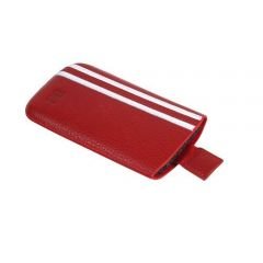 Bouletta Deri iPhone 4/4S Kılıfı (Kırmızı, Beyaz)
