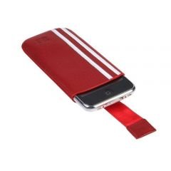 Bouletta Deri iPhone 4/4S Kılıfı (Kırmızı, Beyaz)