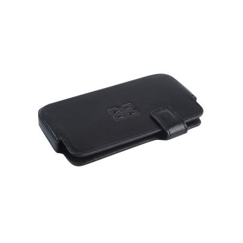 Bouletta Emniyet Kayışlı Deri iPhone 4/4S Kılıfı (Siyah)