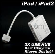 Dark iPad/iPad2 5in1 Kart Okuyucu ve 3xUSB Bağlantı Kiti (DK-AC-IPCHUB)