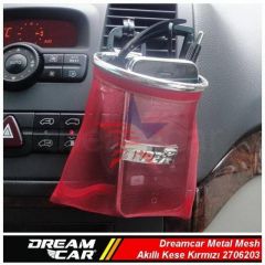 Dreamcar Metal Mesh Akıllı Kese Kırmızı Büyük Boy 3306203