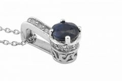 Pırlanta Safir Kolye 18 Ayar p000318 Melis Gold