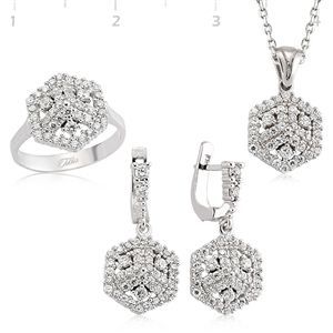 GUMUSH 925 Gümüş Zirkon Taşlı Set | SET101103
