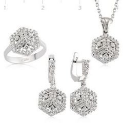 GUMUSH 925 Gümüş Zirkon Taşlı Set | SET101103
