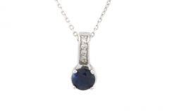 Pırlanta Safir Kolye 18 Ayar p000318 Melis Gold