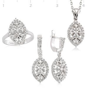 GUMUSH 925 Gümüş Zirkon Taşlı Set | SET101107