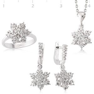 GUMUSH 925 Gümüş Zirkon Taşlı Set | SET101108