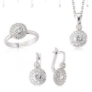 GUMUSH 925 Gümüş Zirkon Taşlı Set | SET101109