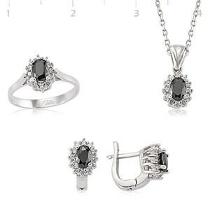 GUMUSH 925 Gümüş Zirkon Taşlı Set | SET101111