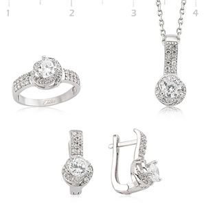 GUMUSH 925 Gümüş Zirkon Taşlı Set | SET101112