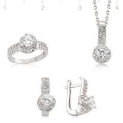 GUMUSH 925 Gümüş Zirkon Taşlı Set | SET101112