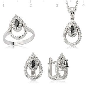 GUMUSH 925 Gümüş Zirkon Taşlı Set | SET101114
