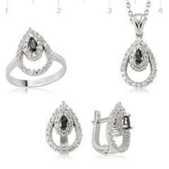 GUMUSH 925 Gümüş Zirkon Taşlı Set | SET101114