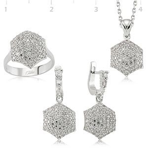 GUMUSH 925 Gümüş Zirkon Taşlı Set | SET101115