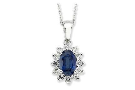 Pırlanta Safir Kolye 18 Ayar PK000007 Melis Gold