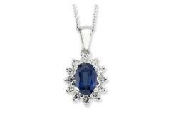 Pırlanta Safir Kolye 18 Ayar PK000007 Melis Gold