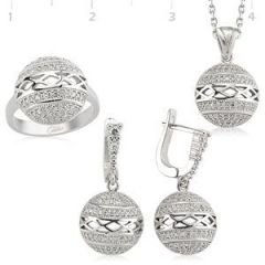 GUMUSH 925 Gümüş Zirkon Taşlı Set | SET101116