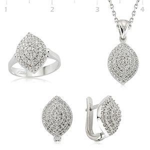 GUMUSH 925 Gümüş Zirkon Taşlı Set | SET101118