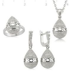 GUMUSH 925 Gümüş Zirkon Taşlı Set | SET101122