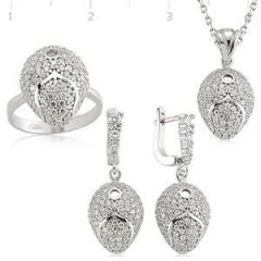 GUMUSH 925 Gümüş Zirkon Taşlı Set | SET101124