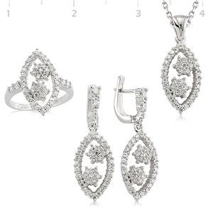 GUMUSH 925 Gümüş Zirkon Taşlı Set | SET101127