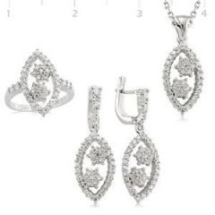 GUMUSH 925 Gümüş Zirkon Taşlı Set | SET101127