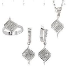 GUMUSH 925 Gümüş Zirkon Taşlı Set | SET101130