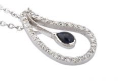 Pırlanta Safir Kolye 18 Ayar P000532 Melis Gold