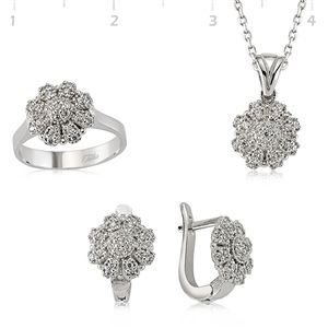 GUMUSH 925 Gümüş Zirkon Taşlı Set | SET101132
