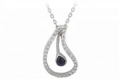 Pırlanta Safir Kolye 18 Ayar P000532 Melis Gold