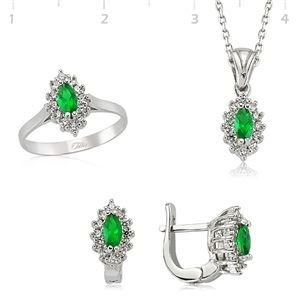 GUMUSH 925 Gümüş Zirkon Taşlı Set | SET101133